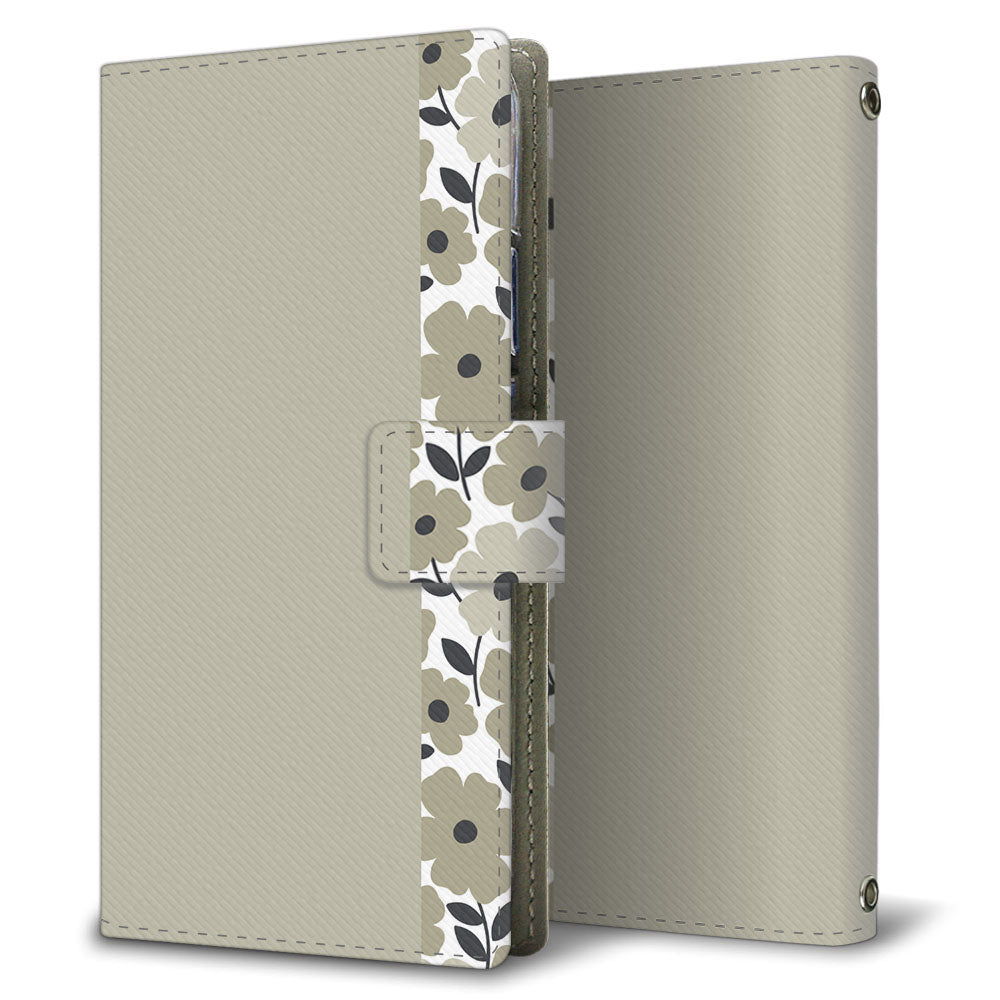 BASIO active SHG09 au くすみガーデン 大人かわいい プリント手帳型ケース 耐衝撃
