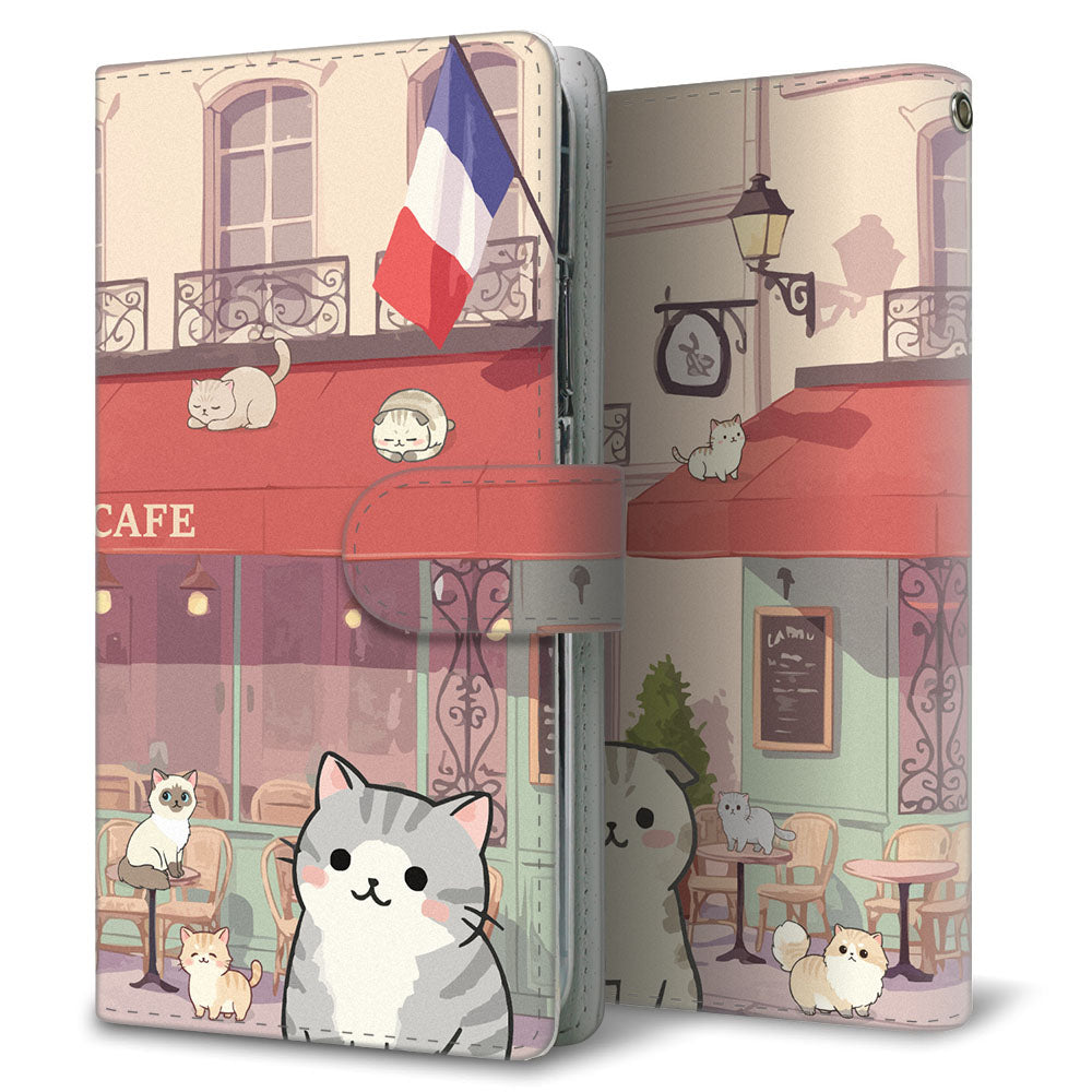 Galaxy A51 5G SC-54A docomo ネコとかわいい時間 プリント手帳型ケース 耐衝撃