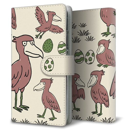 Galaxy S22 SCG13 au ハシビロコウとかわいい時間 プリント手帳型ケース 耐衝撃