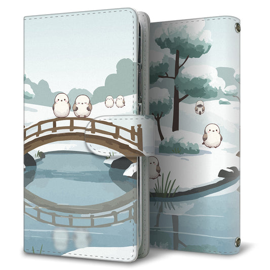 HUAWEI P40 lite E ART-L29N シマエナガとかわいい時間 プリント手帳型ケース 耐衝撃