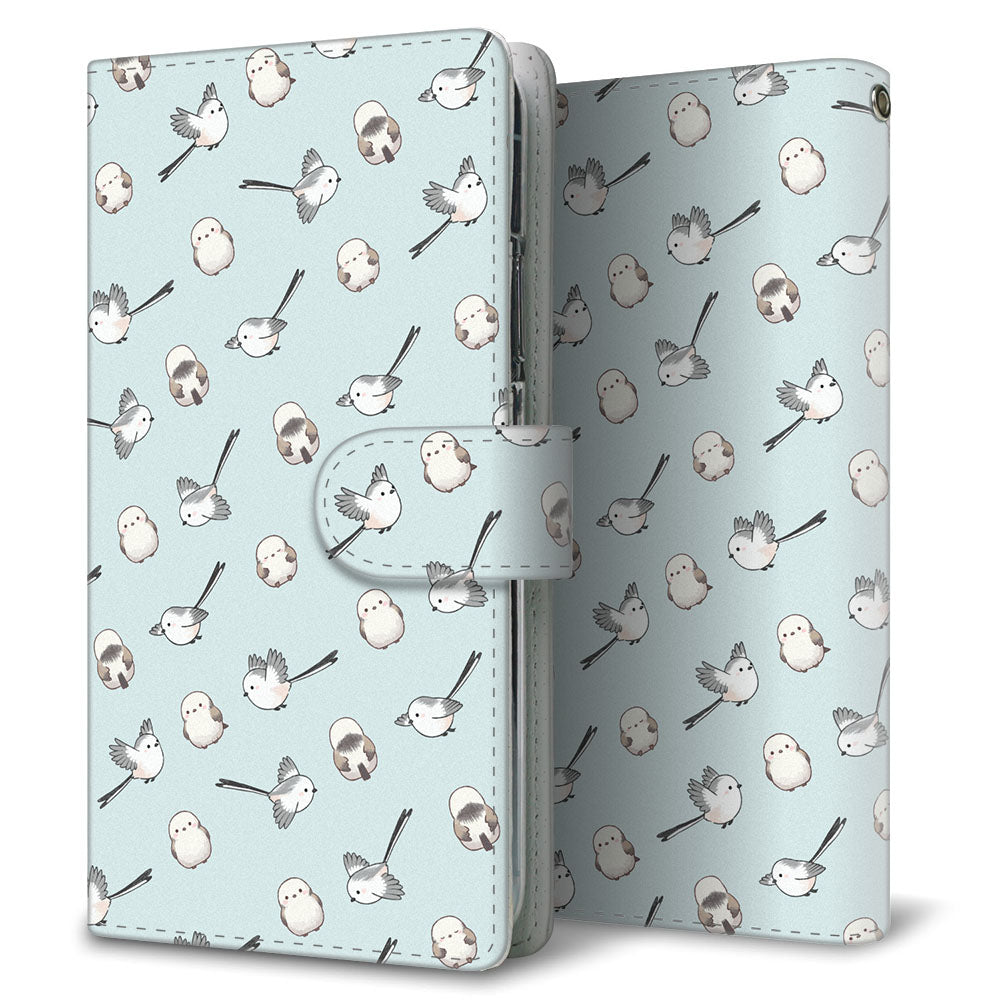 iPhone5s シマエナガとかわいい時間 プリント手帳型ケース 耐衝撃