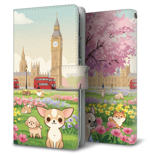 Xperia 10 IV A202SO SoftBank イヌとかわいい時間 プリント手帳型ケース 耐衝撃