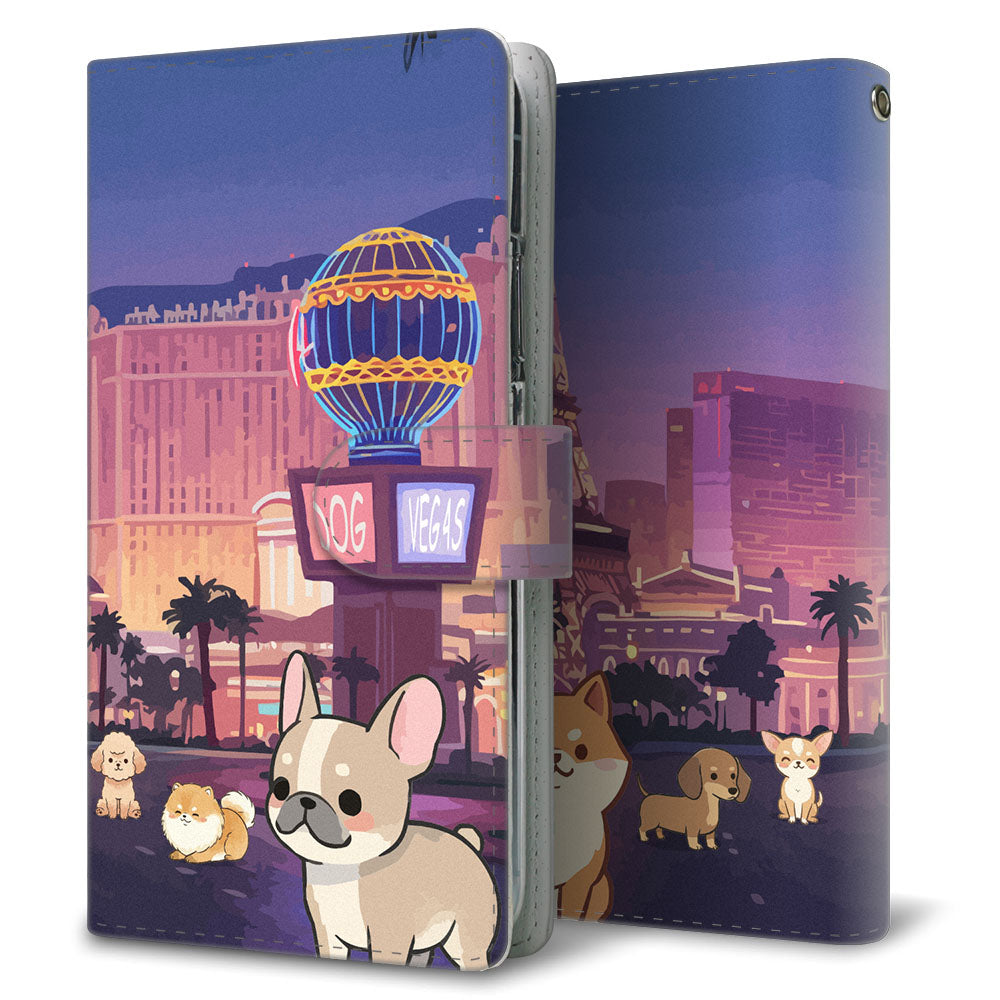 OPPO Reno7 A OPG04 au イヌとかわいい時間 プリント手帳型ケース 耐衝撃