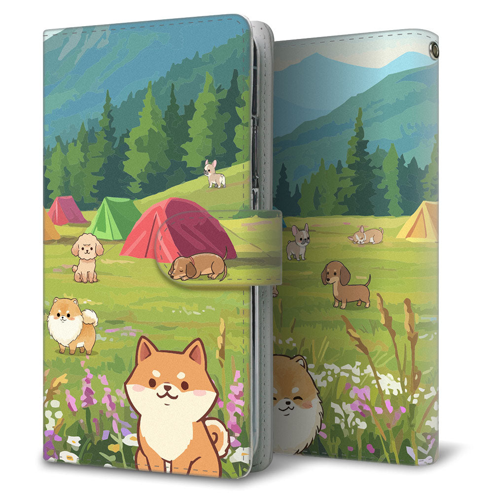 Xperia 5 SOV41 au イヌとかわいい時間 プリント手帳型ケース 耐衝撃