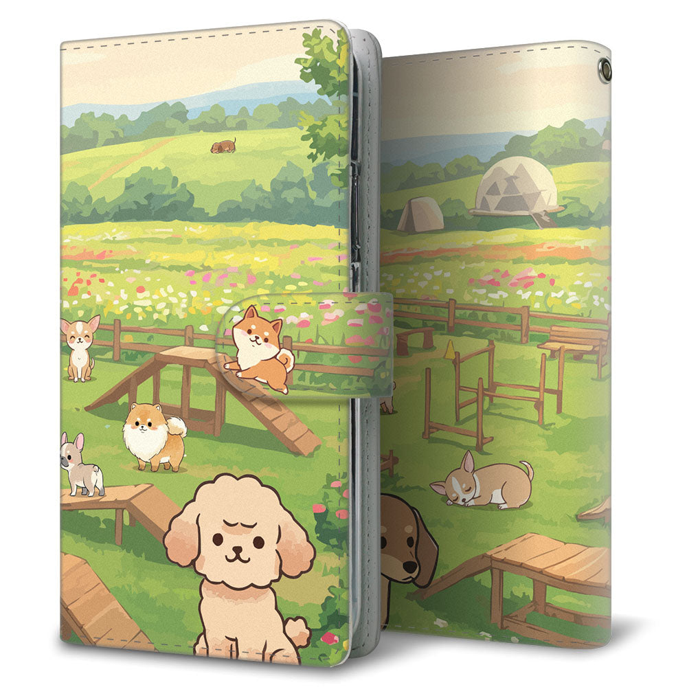 BASIO active2 SHG12 au イヌとかわいい時間 プリント手帳型ケース 耐衝撃