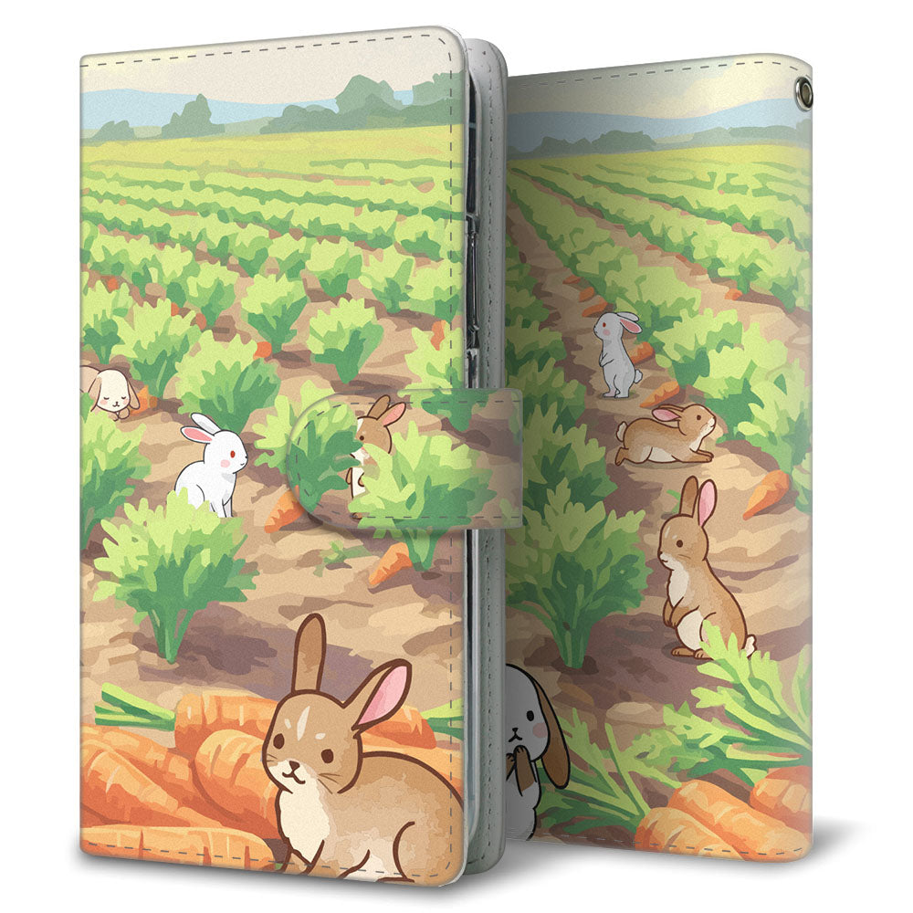 Google Pixel 8 Pro ウサギとかわいい時間 プリント手帳型ケース 耐衝撃