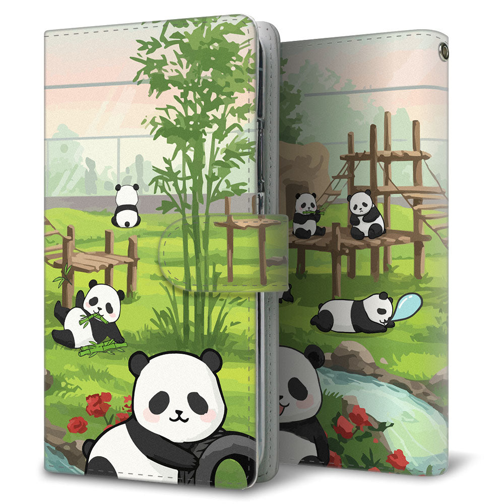 Google Pixel 6a パンダとかわいい時間 プリント手帳型ケース 耐衝撃