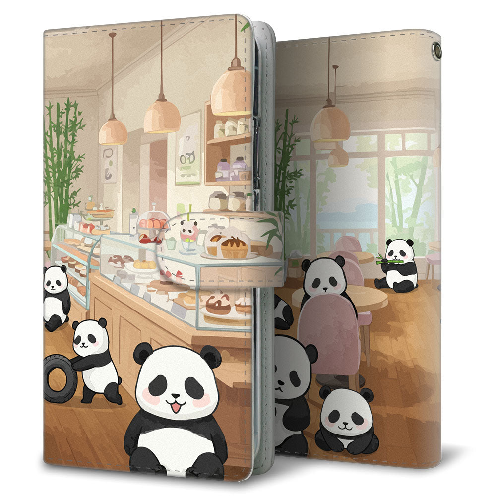 HUAWEI P40 lite E ART-L29N パンダとかわいい時間 プリント手帳型ケース 耐衝撃