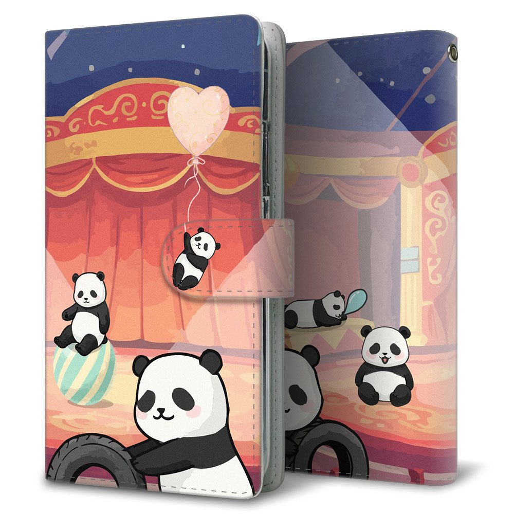 Xiaomi Redmi Note 13 Pro 5G XIG05 au パンダとかわいい時間 プリント手帳型ケース 耐衝撃
