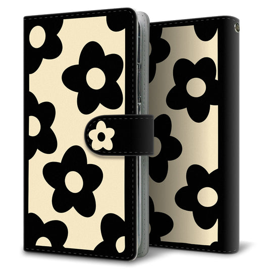 AQUOS zero2 SHV47 au ふちどりデイジー 大人かわいい プリント手帳型ケース 耐衝撃