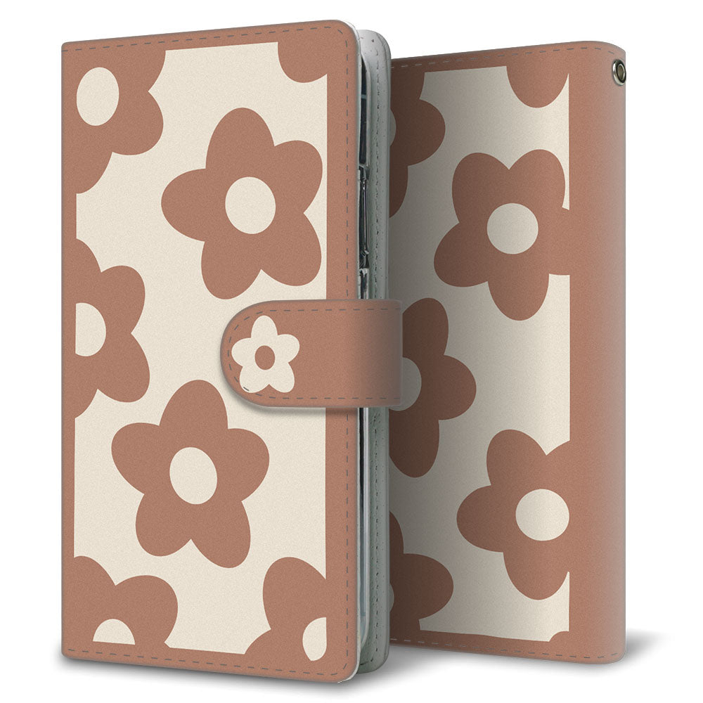 Xperia XZs 602SO SoftBank ふちどりデイジー 大人かわいい プリント手帳型ケース 耐衝撃