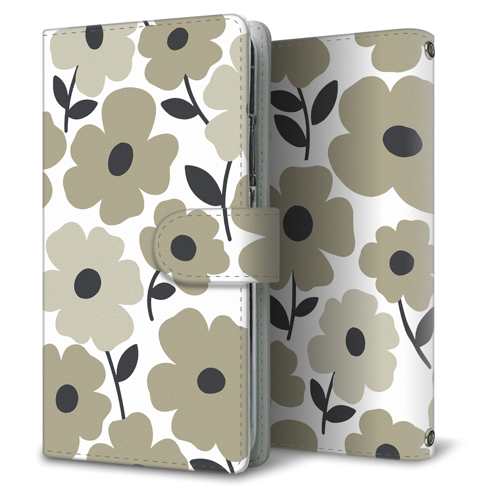 Xperia Ace III SOG08 au トーンフラワーズ 大人かわいい プリント手帳型ケース 耐衝撃