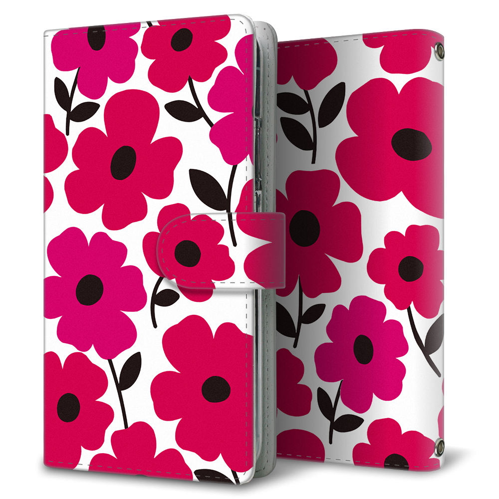 Xperia Ace III A203SO Y!mobile トーンフラワーズ 大人かわいい プリント手帳型ケース 耐衝撃