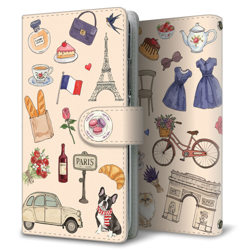 Galaxy A41 SC-41A docomo パリジェンヌ 大人かわいい プリント手帳型ケース 耐衝撃