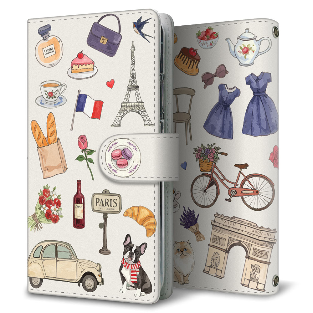 Xperia Ace II SO-41B docomo パリジェンヌ 大人かわいい プリント手帳型ケース 耐衝撃