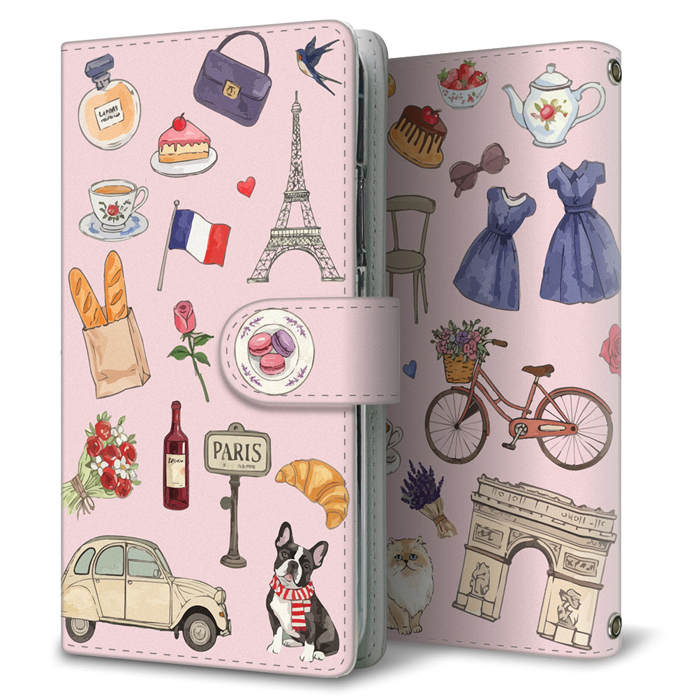 Xperia XZ3 801SO SoftBank パリジェンヌ 大人かわいい プリント手帳型ケース 耐衝撃