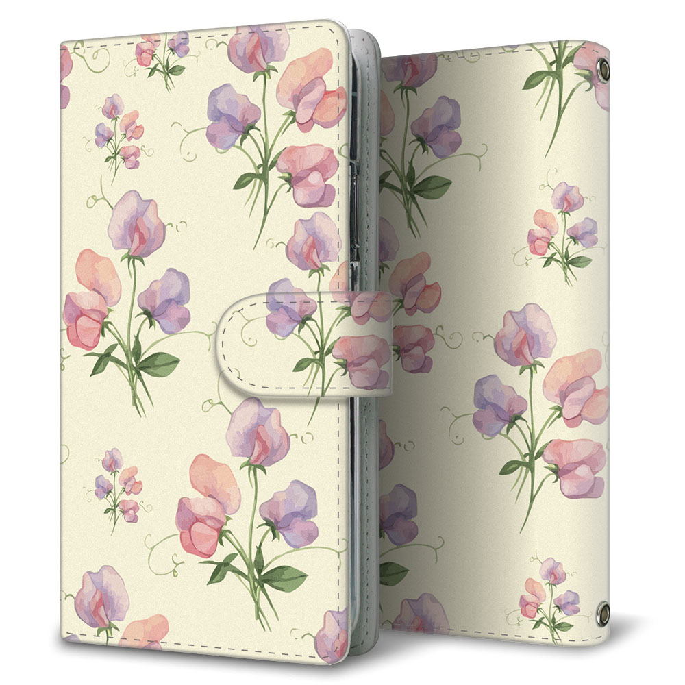 Disney Mobile DM-01J ブーケコレクション 大人かわいい花柄 プリント手帳型ケース 耐衝撃