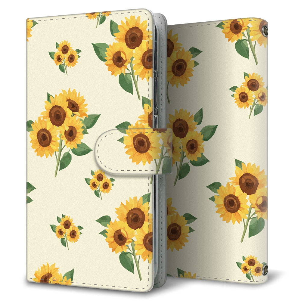 シンプルスマホ5 A001SH SoftBank ブーケコレクション 大人かわいい花柄 プリント手帳型ケース 耐衝撃