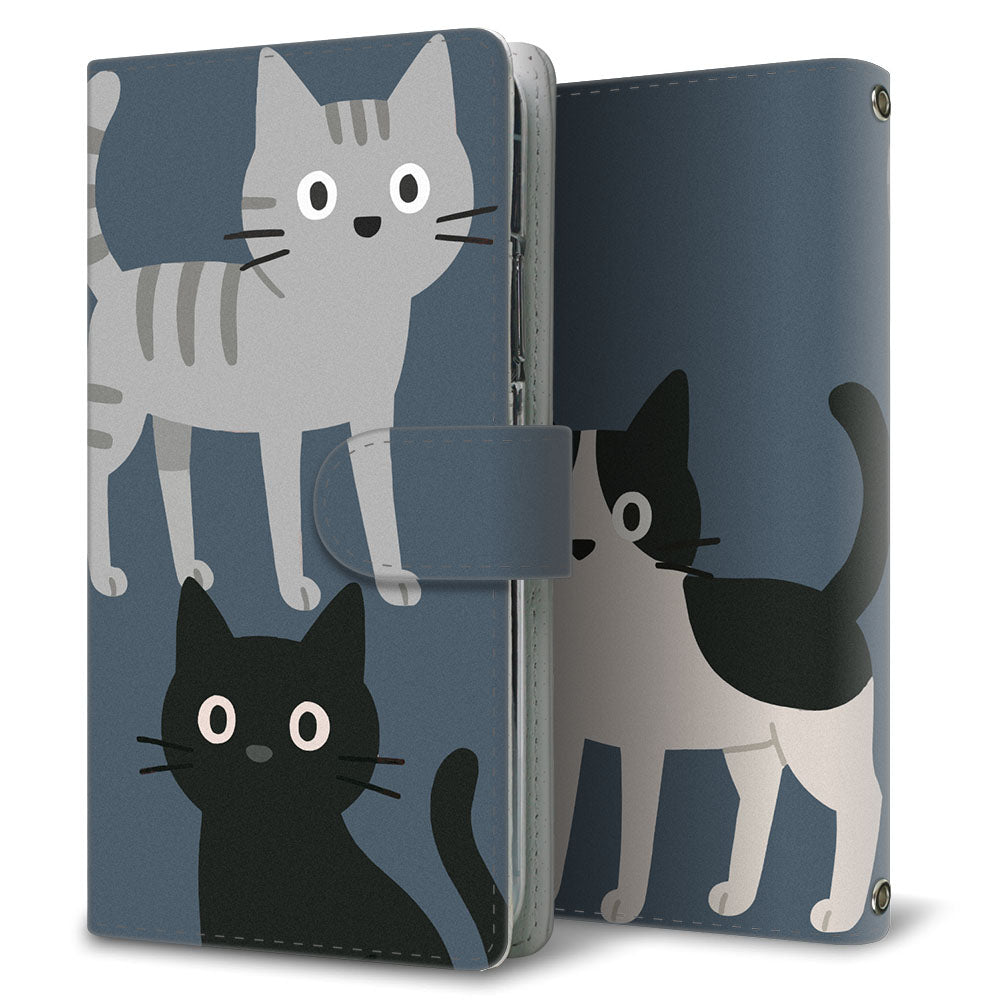 arrows We FCG01 サイレントキャット プリント手帳型ケース 耐衝撃