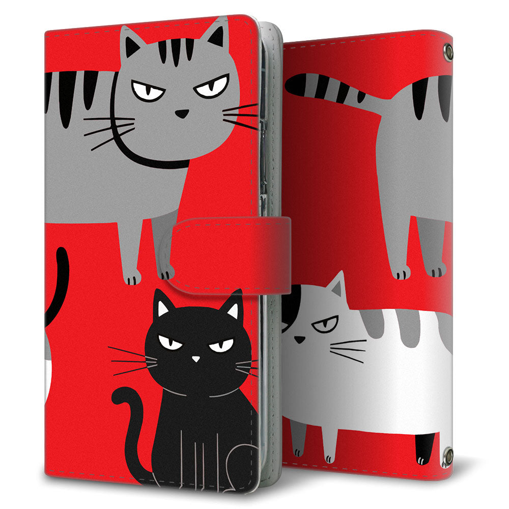 Google Pixel 8 Pro サイレントキャット プリント手帳型ケース 耐衝撃