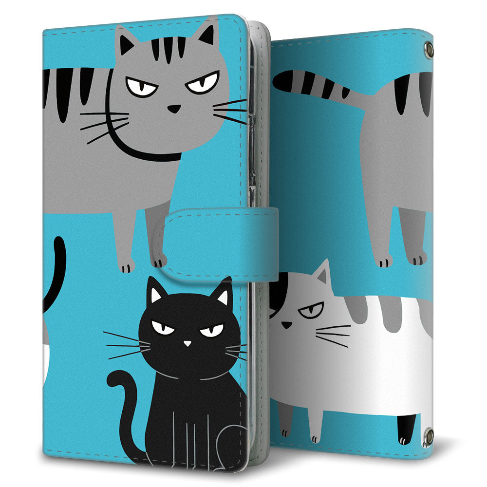 Xperia XZ1 SO-01K docomo サイレントキャット プリント手帳型ケース 耐衝撃