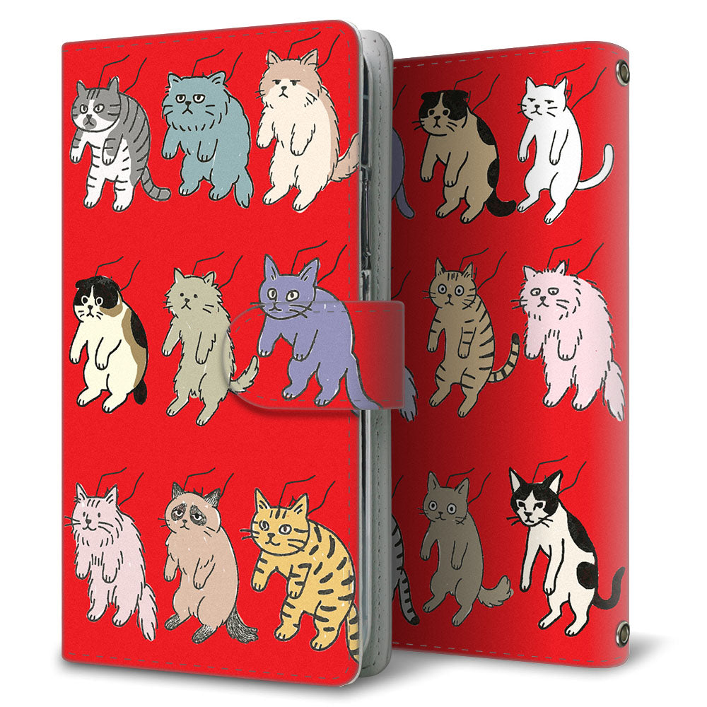 Galaxy A51 5G SC-54A docomo 借りてきた猫 プリント手帳型ケース 耐衝撃