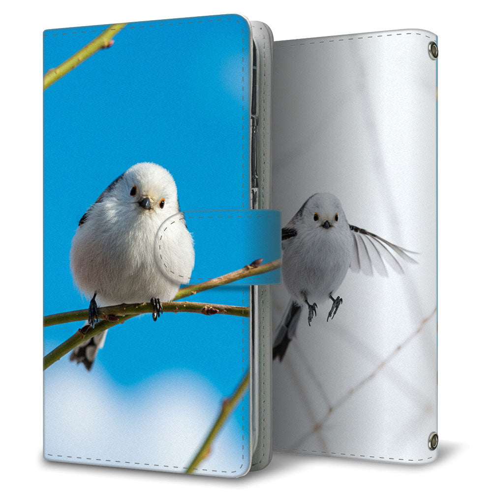 AQUOS sense3 lite SH-RM12 シマエナガ写真館 プリント手帳型ケース 耐衝撃
