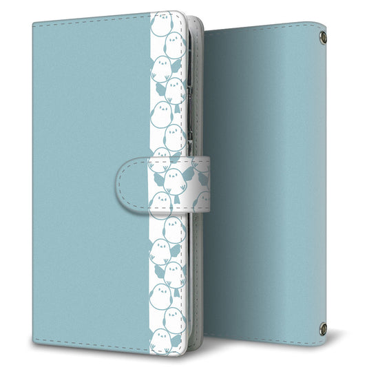 Xperia 10 V SO-52D docomo くすみシマエナガ プリント手帳型ケース 耐衝撃