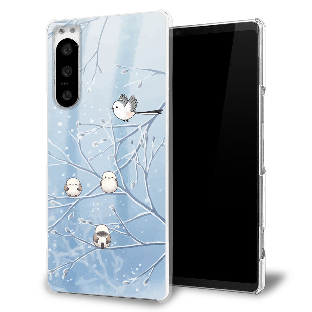 AQUOS sense7 SHG10 au シマエナガとかわいい時間 透明クリアハードケース