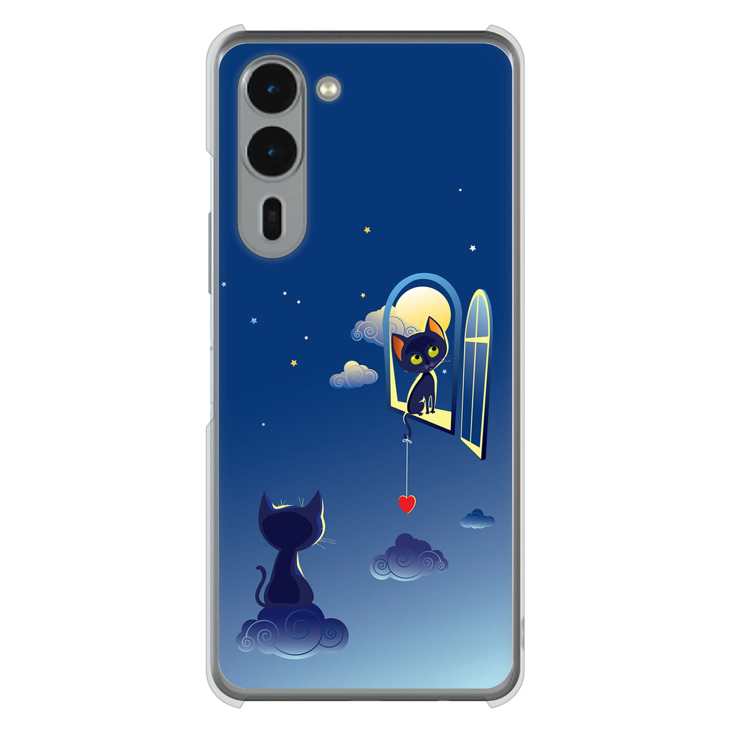 arrows We2 Plus F-51E docomo 高画質仕上げ 背面印刷 ハードケース夜とネコ