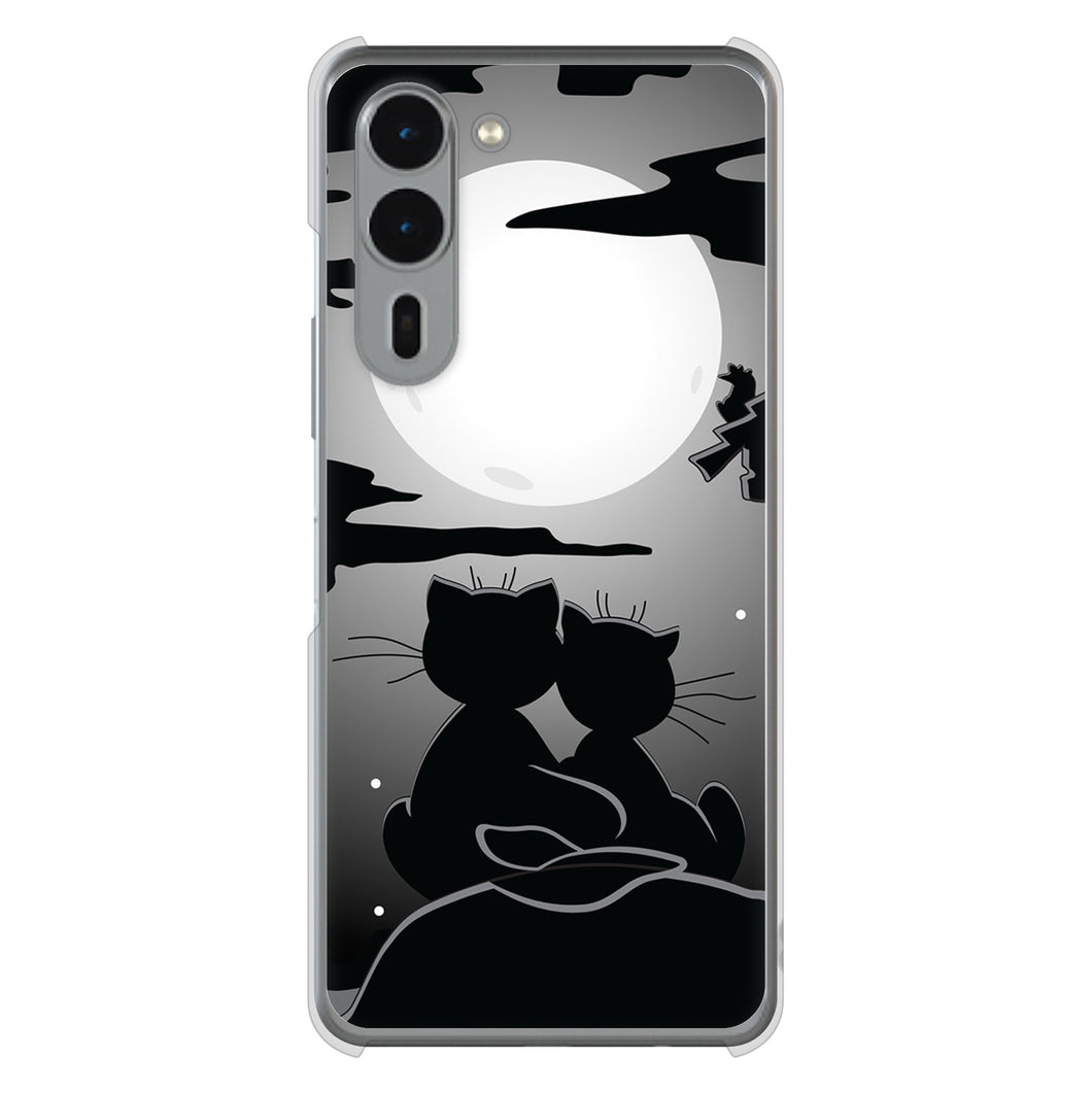 arrows We2 Plus F-51E docomo 高画質仕上げ 背面印刷 ハードケース夜とネコ