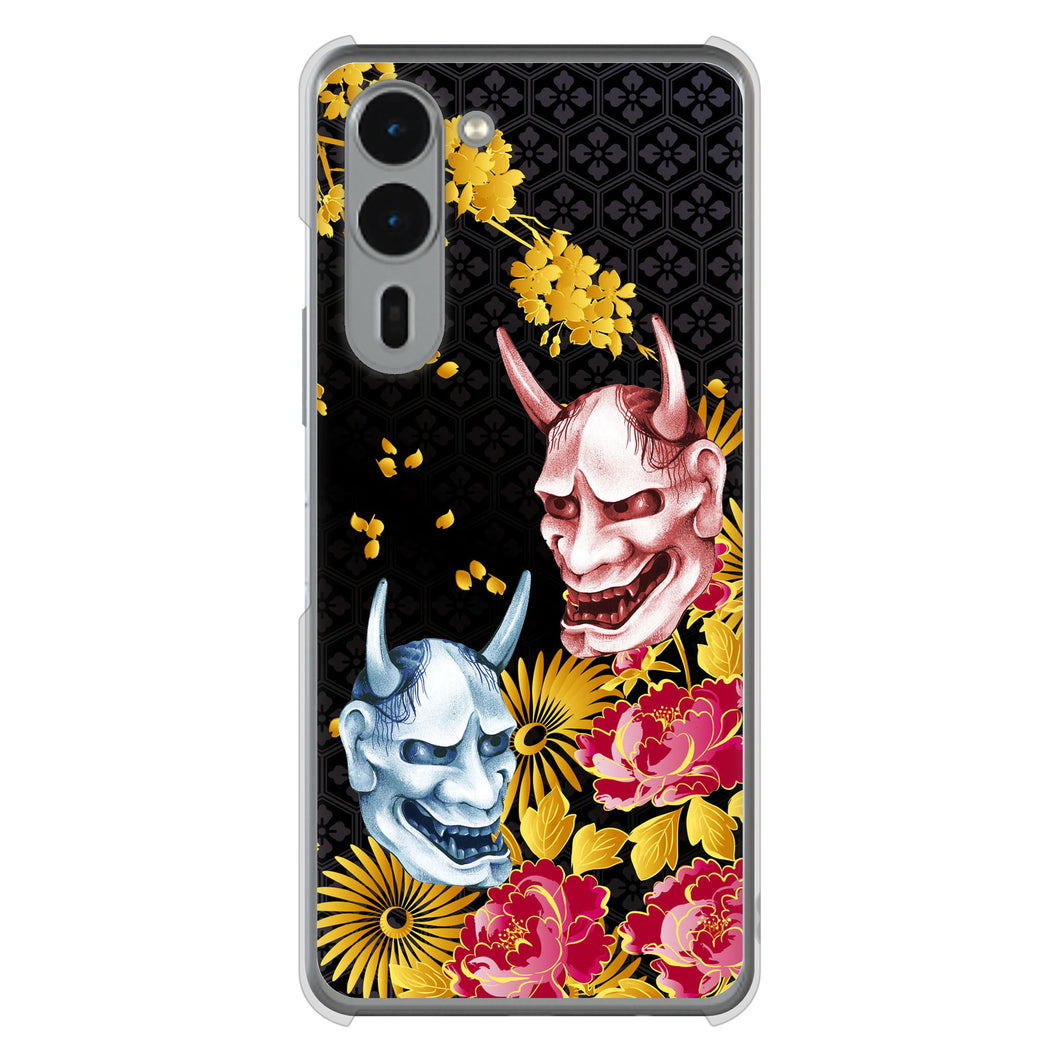 arrows We2 Plus F-51E docomo 高画質仕上げ 背面印刷 ハードケース 【1024 般若と牡丹2】