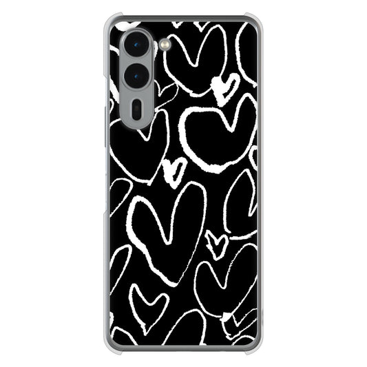 arrows We2 Plus F-51E docomo 高画質仕上げ 背面印刷 ハードケース 【1124 ハート BK&WH】