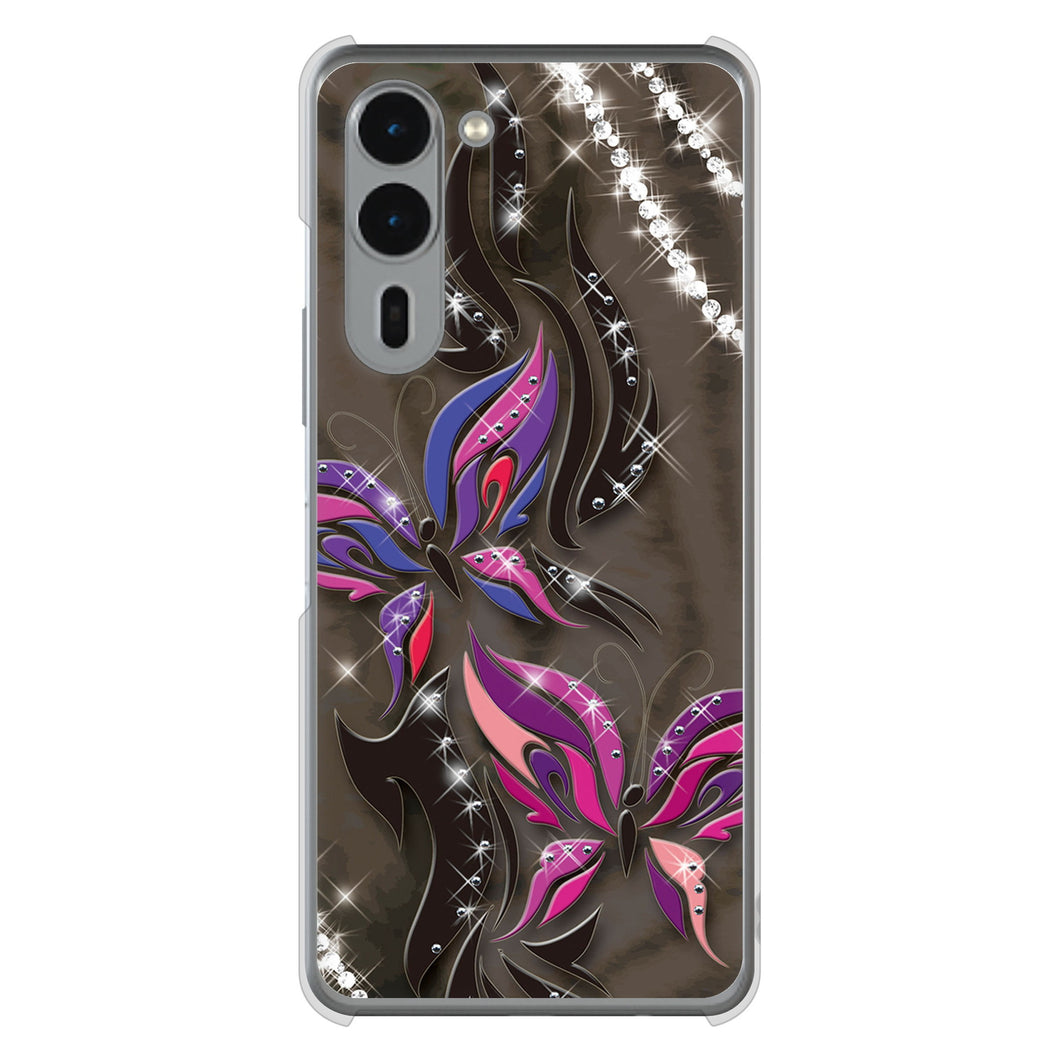 arrows We2 Plus F-51E docomo 高画質仕上げ 背面印刷 ハードケース 【1164 キラめくストーンと蝶】