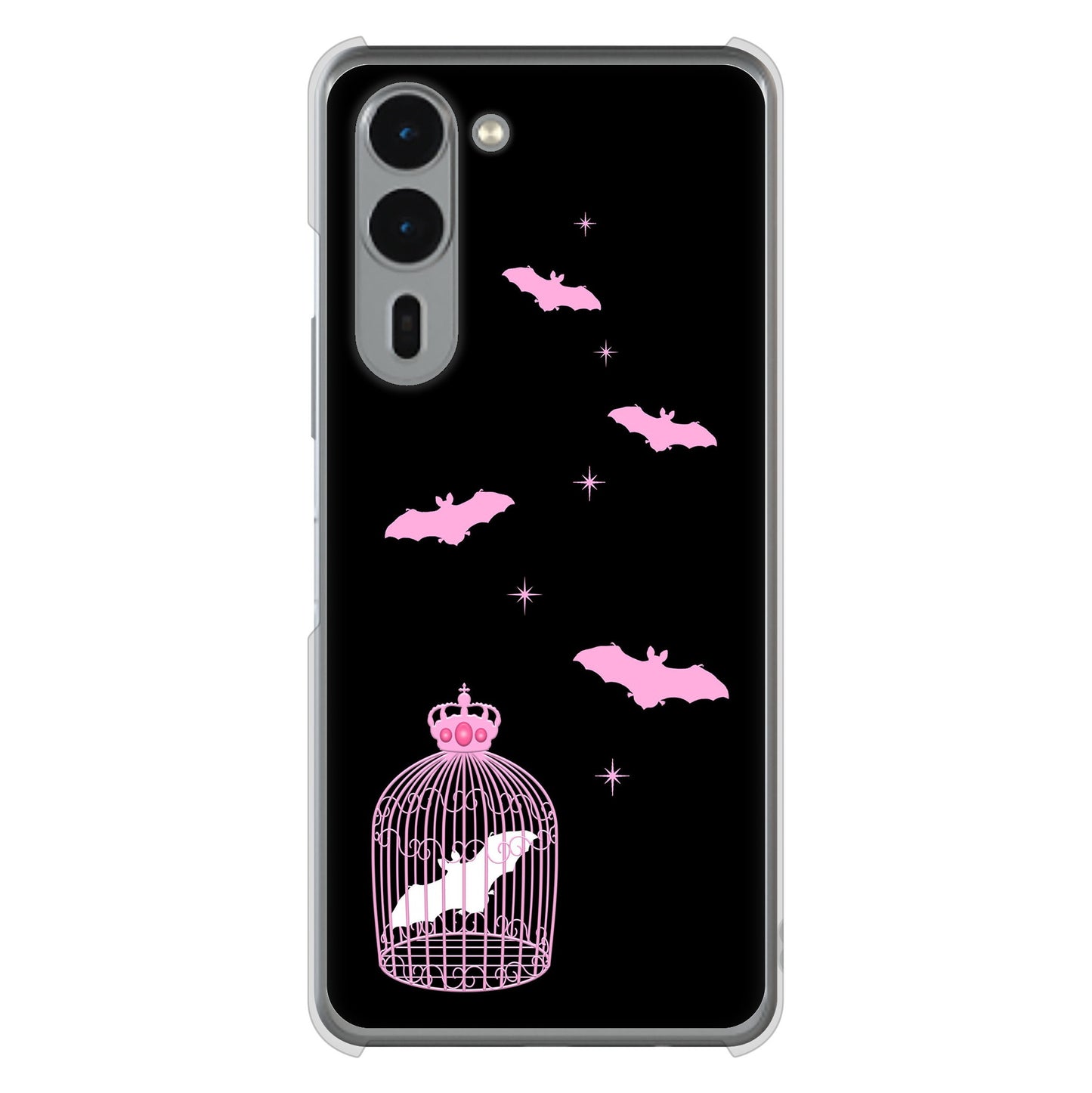 arrows We2 Plus F-51E docomo 高画質仕上げ 背面印刷 ハードケースむかいあぐる こうもりの王冠鳥かご