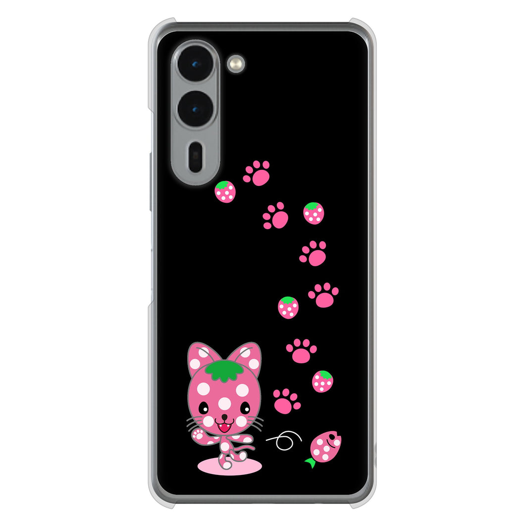 arrows We2 Plus F-51E docomo 高画質仕上げ 背面印刷 ハードケースむかいあぐる イチゴ猫のにゃんベリー