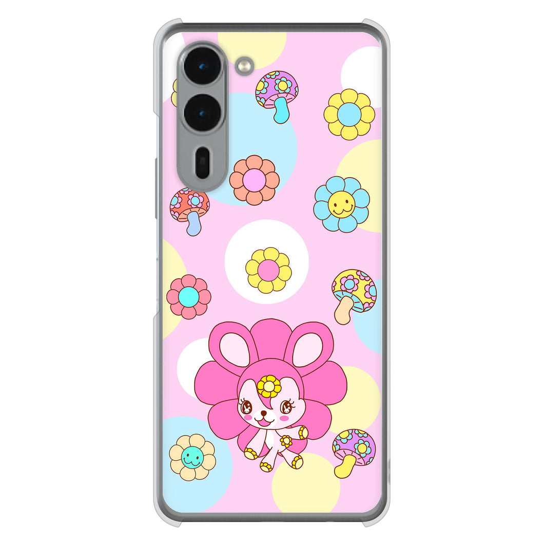 arrows We2 Plus F-51E docomo 高画質仕上げ 背面印刷 ハードケースむかいあぐる フラワーうさぎのフラッピョン