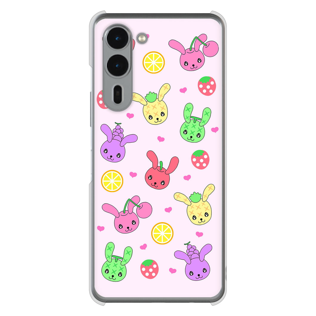 arrows We2 Plus F-51E docomo 高画質仕上げ 背面印刷 ハードケースむかいあぐる フルーツうさぎのブルーラビッツ