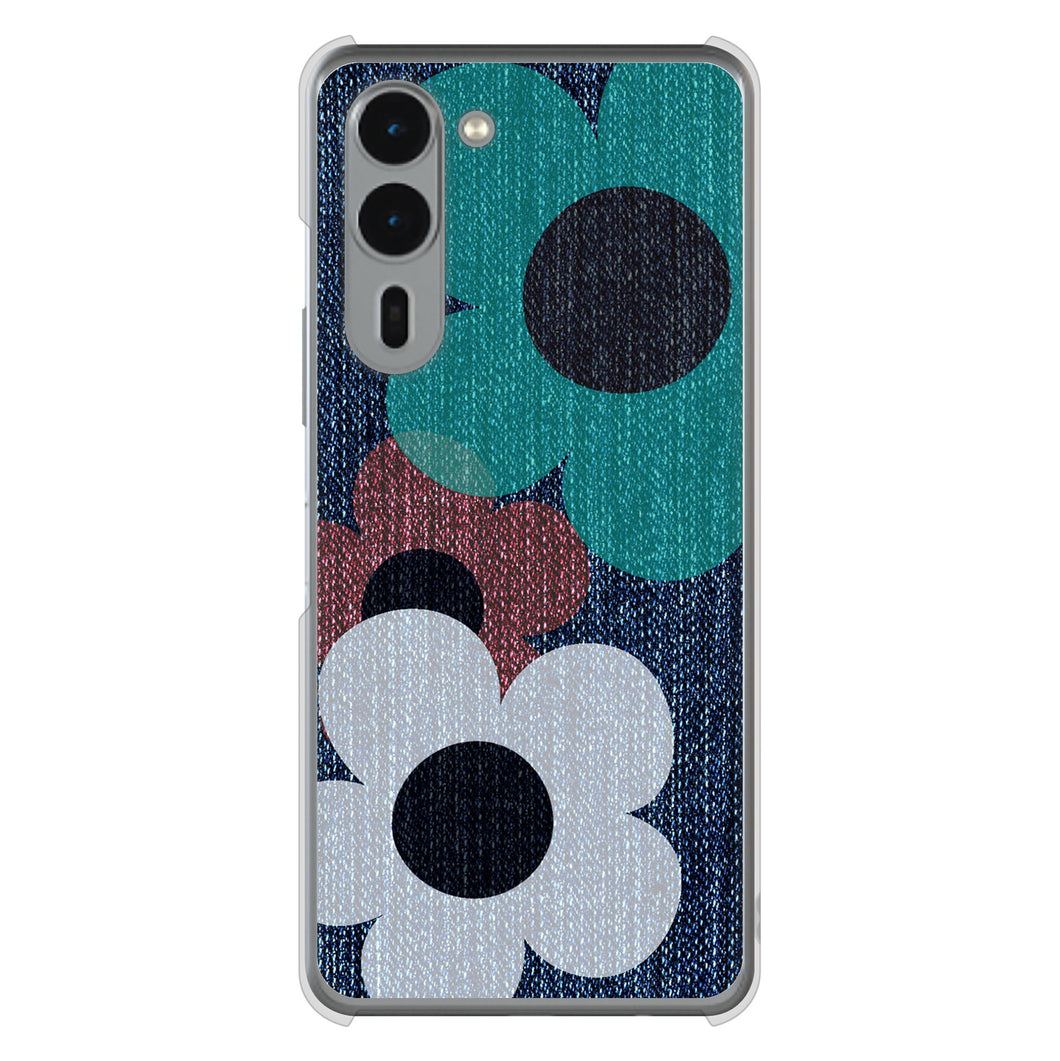 arrows We2 Plus F-51E docomo 高画質仕上げ 背面印刷 ハードケース 【EK869 ルーズフラワーinデニム風】