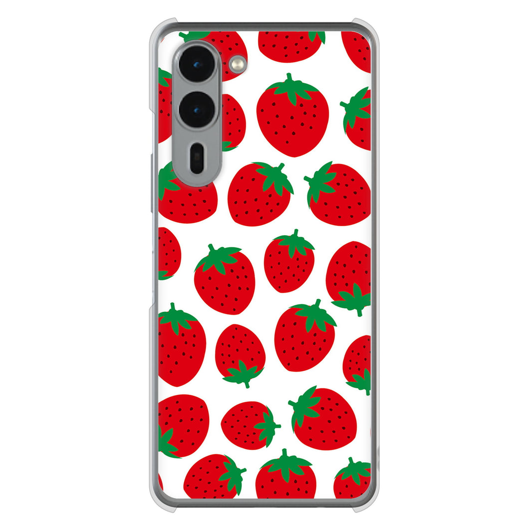 arrows We2 Plus F-51E docomo 高画質仕上げ 背面印刷 ハードケース小さいイチゴ模様