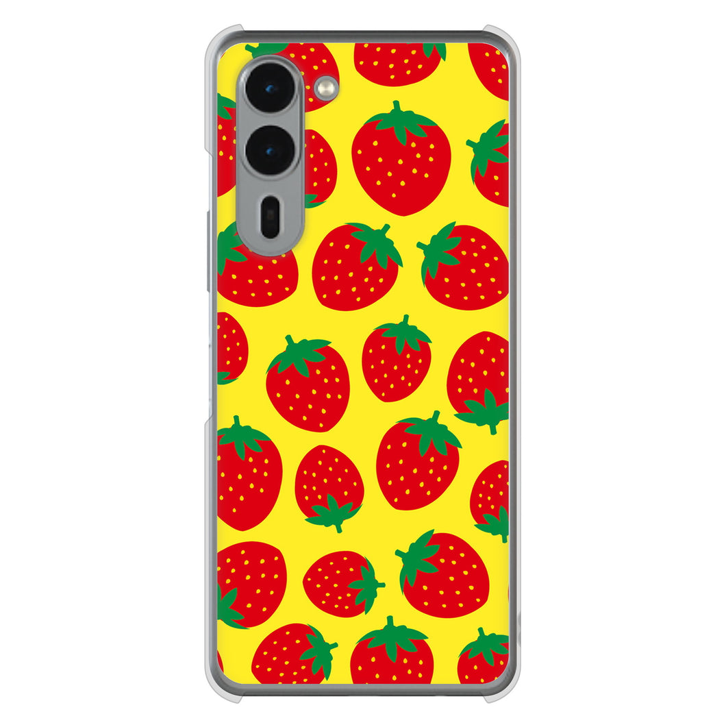 arrows We2 Plus F-51E docomo 高画質仕上げ 背面印刷 ハードケース小さいイチゴ模様