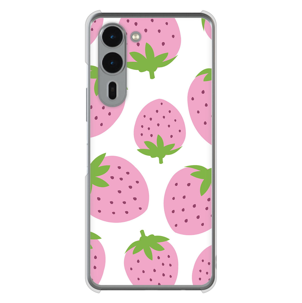 arrows We2 Plus F-51E docomo 高画質仕上げ 背面印刷 ハードケース大きいイチゴ模様