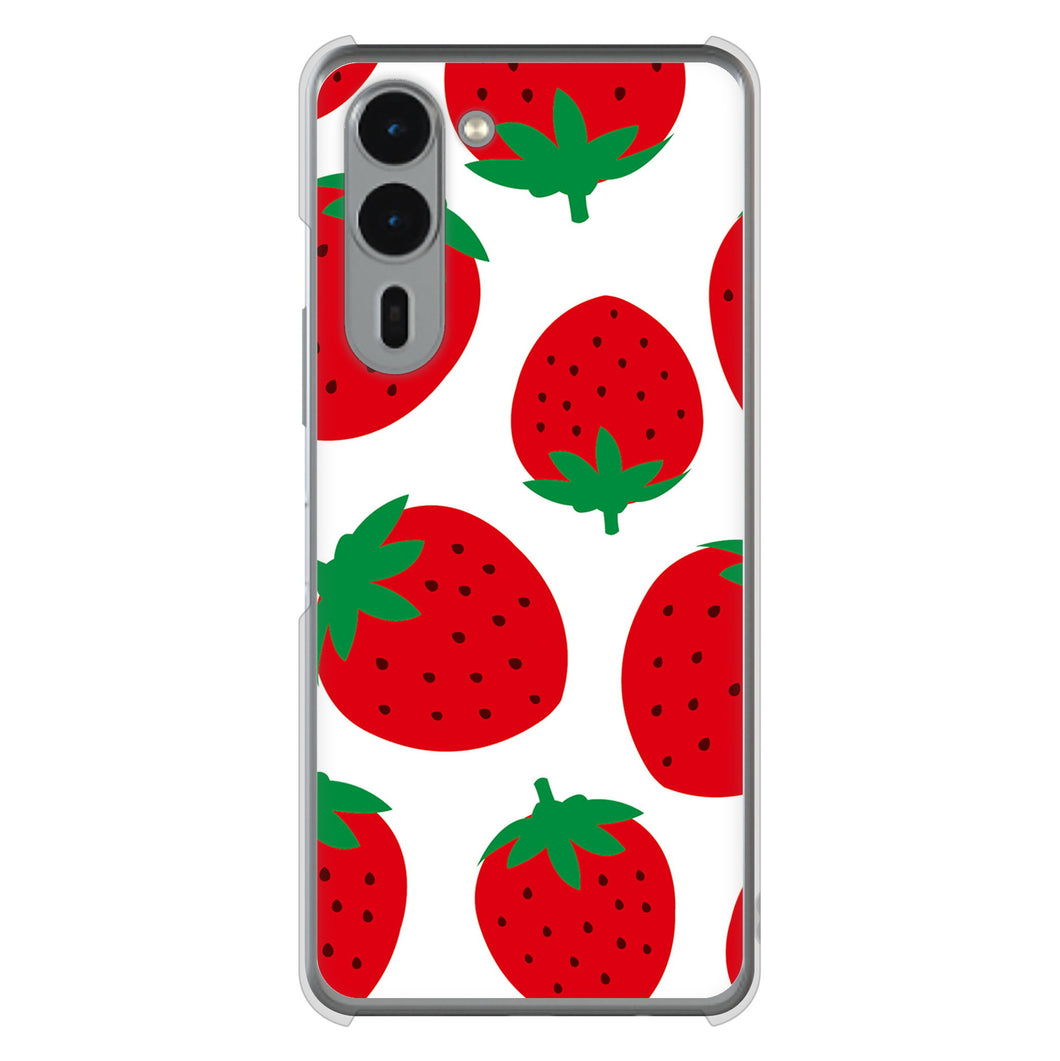 arrows We2 Plus F-51E docomo 高画質仕上げ 背面印刷 ハードケース大きいイチゴ模様