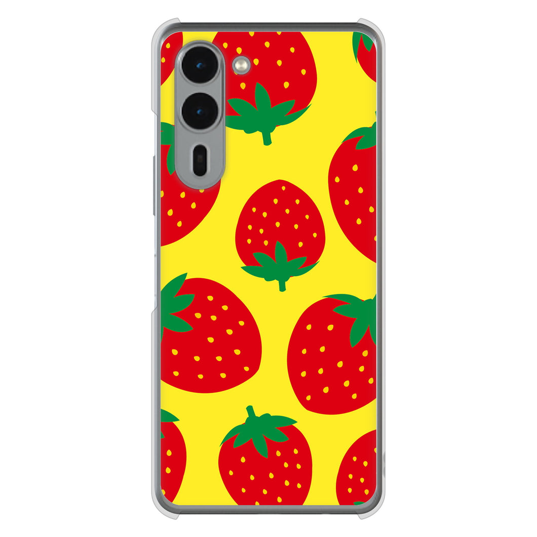 arrows We2 Plus F-51E docomo 高画質仕上げ 背面印刷 ハードケース大きいイチゴ模様