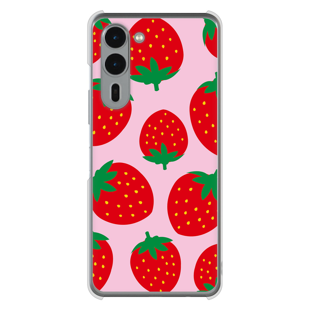 arrows We2 Plus F-51E docomo 高画質仕上げ 背面印刷 ハードケース大きいイチゴ模様