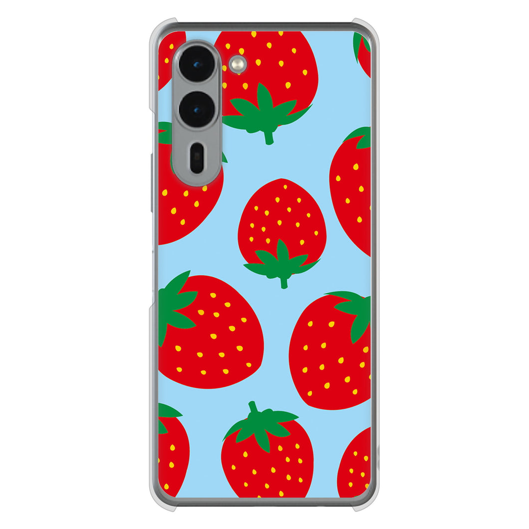 arrows We2 Plus F-51E docomo 高画質仕上げ 背面印刷 ハードケース大きいイチゴ模様