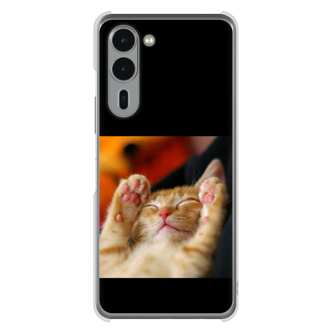 arrows We2 Plus F-51E docomo 高画質仕上げ 背面印刷 ハードケース 【VA804 爆睡するネコ】