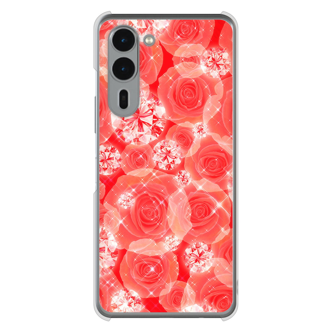 arrows We2 Plus F-51E docomo 高画質仕上げ 背面印刷 ハードケース 【VA816 ダイヤモンドとバラ】