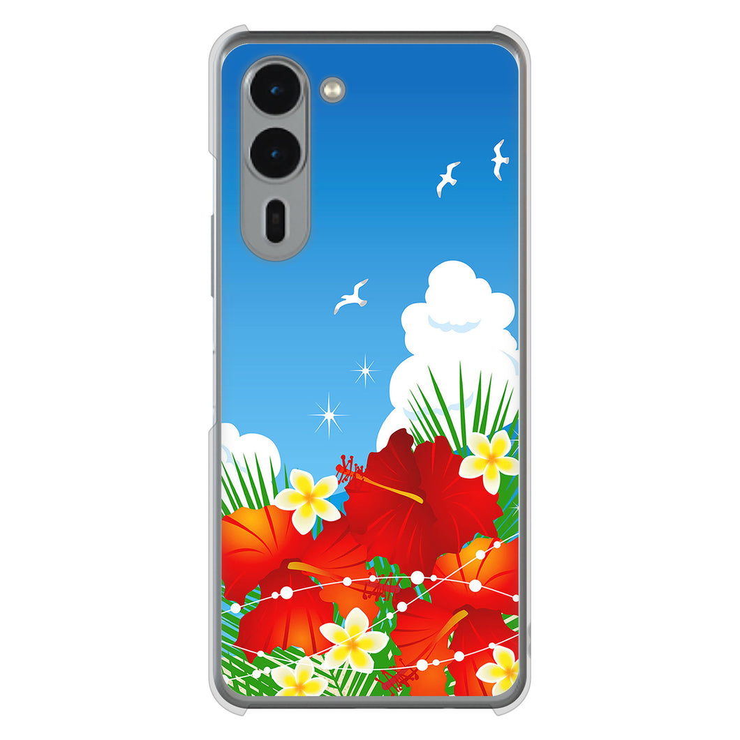 arrows We2 Plus F-51E docomo 高画質仕上げ 背面印刷 ハードケース 【VA821 ハイビスカスと青空】
