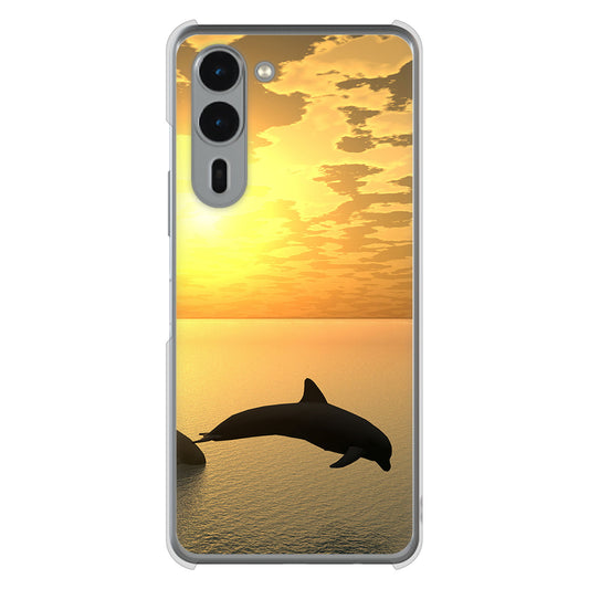 arrows We2 Plus F-51E docomo 高画質仕上げ 背面印刷 ハードケース 【VA845 夕暮れのドルフィン】